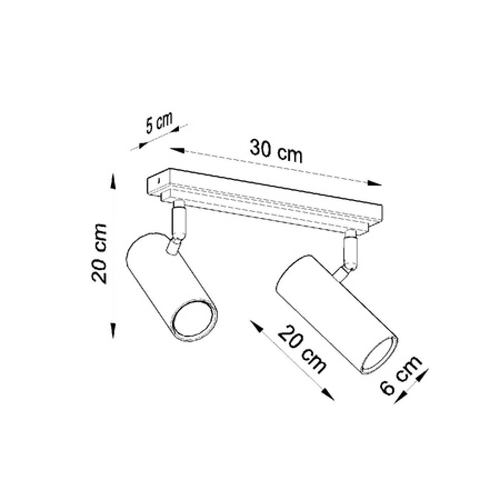 DIREZIONE Deckenleuchte 2xGU10 Reflektor Halogen Leuchte Beweglich 30cm Weiß SOLLUX