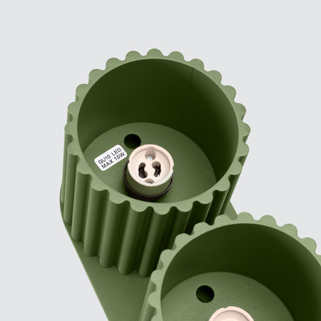 Aufputzleuchte 2x GU10 Aluminium Grün Olive Aura Deep Space SL.1795 Sollux