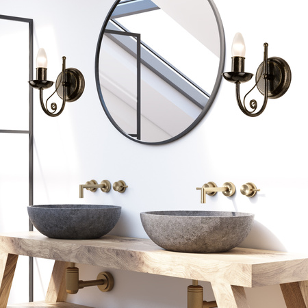 Wandleuchte DONATO E14 Schwarz Classic KM-1.29 Lamkur