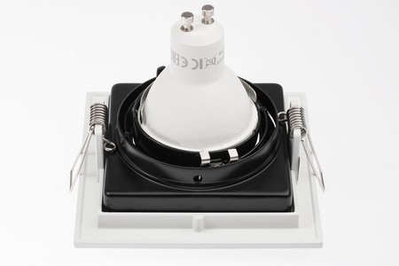 Einbaustrahler GU10, Einbauspot HALOGEN Quadrat beweglich Weiß GEMINUS LUMILED