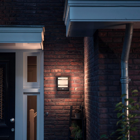 Garten LED-Wandleuchte PETRONIA 3.8W Bewegungsmelder 2700K Warm IP44 Anthrazit PHILIPS