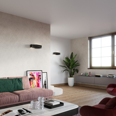 SIGNMA E27 Wandleuchte Up-Down Keramik Modern Schwarz SOLLUX