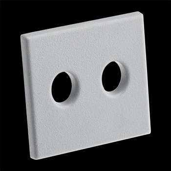 Endkappe für Möbelprofil KM48 mit Löchern Kunststoff, Grau LUMILED