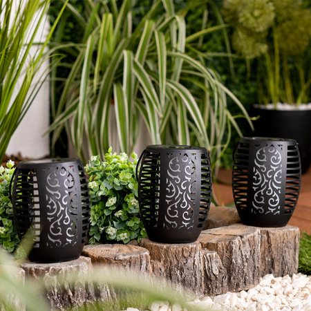 Solar Gartenlampe LED Hängelaterne Flamme IP44 1700K Dämmerungssensor