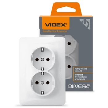Kontakt 16A Unterputz-Doppelsteckdose Weiß BINERA VIDEX