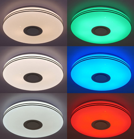 PLAFON LED 50cm runde Deckenleuchte RGBW 3000K-6500K + Fernbedienung BLUETOOTH-Lautsprecher