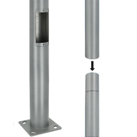 Beleuchtungsmast Klappmast für Straßenlaternen mit Sichtfenster 3m fi60 Grau KOBI