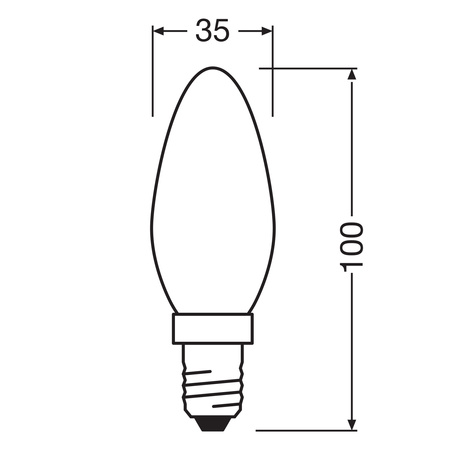 LED Leuchtmittel E14 B35 3,4W = 40W 470lm 2700K Warm 300° CRI90 Filament OSRAM SUPERSTAR+ Dimmbar