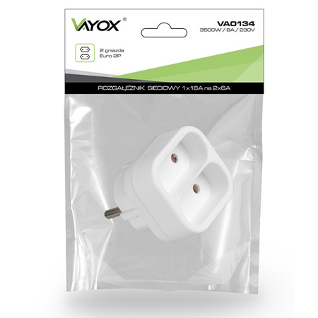 Netzverteiler Double 2x Euro 2P Thief 2 Steckdosen VAYOX