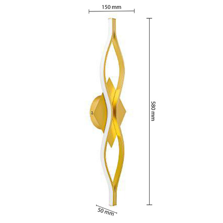 LED-Wandleuchte Dekorativ 16W 2200lm 4000K 120° Gold 58cm Bramis Masterled