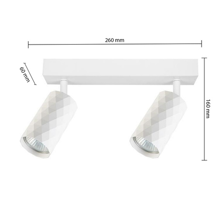 Spot Tuba Reflektor Halogen-Deckenleuchte 2x GU10 Moving White Glamour Masterled