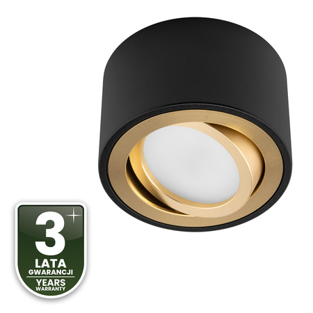 Anbauleuchte HALOGEN Spot beweglich AMAT-S INSERT Rund schwarz-gold 52mm LUMILED