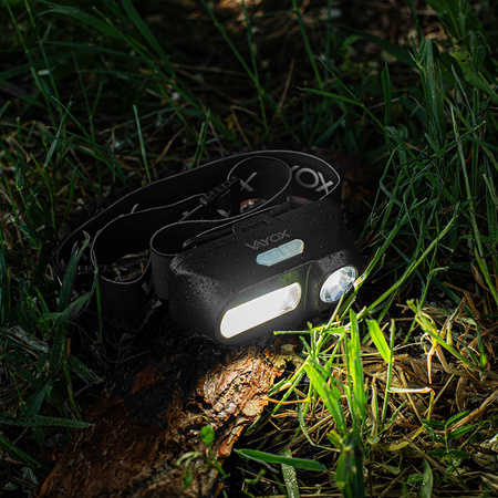 Wiederaufladbare Kopftaschenlampe 250lm XPE + COB LED 7 Modi VAYOX