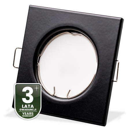 Einbaustrahler GU10, MR16 Einbauspot HALOGEN Quadrat Fest Schwarz Blech PAVO LUMILED