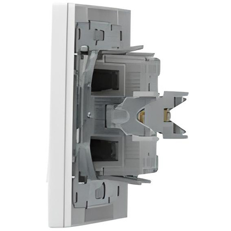 Rolloschalter mit Rahmen doppelt Asfora weiß