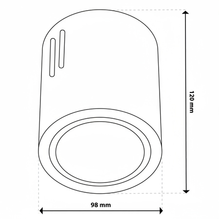 Aufbauleuchte E27, Aufbauspot Runde Tube Schwarz Fest APUS 10 LUMILED