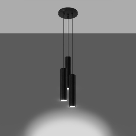 LED-Hänge-Deckenleuchte LAGOS 3P 3xGU10 Schwarz SOLLUX