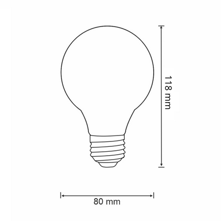 E27 G80 LED Leuchtmittel 4W = 18W 320lm 2000K Warm 360° GOLDLUX Filament (Polux)