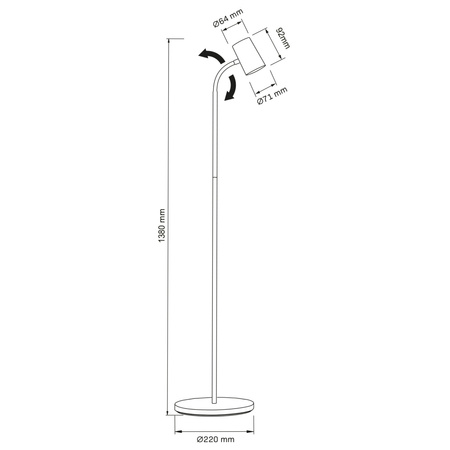 GU10 Stehlampe Schwarz Felix Sanico Goldlux