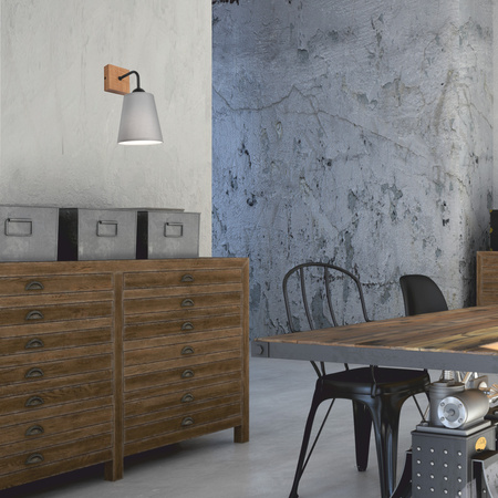 Wandleuchte LULA E27 Grau Eiche KM-1.200 Lamkur