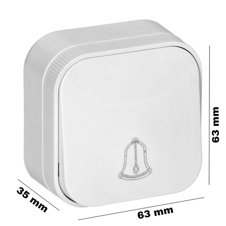 Türklingeltaster für Aufputzmontage IP20 ORNO WEISS