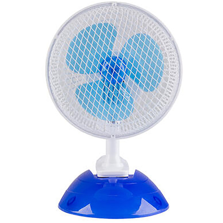 Tischventilator Luftzirkulator Standventilator 31 cm 13 W Weiß-Blau + Clip