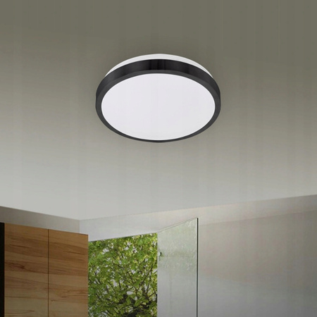 Decken-LED-Leuchte Decken-Wandleuchte SOLEN 2xE27 rund schwarz