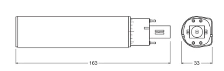 LED-Leuchtstofflampe G24 10W = 26W 1100lm 6500K Kalt 120° DULUX Osram