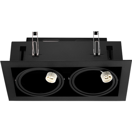 Einbaustrahler 2x GU10, ES111 Einbauspot HALOGEN Rechteck beweglich Schwarz CANIS LUMILED