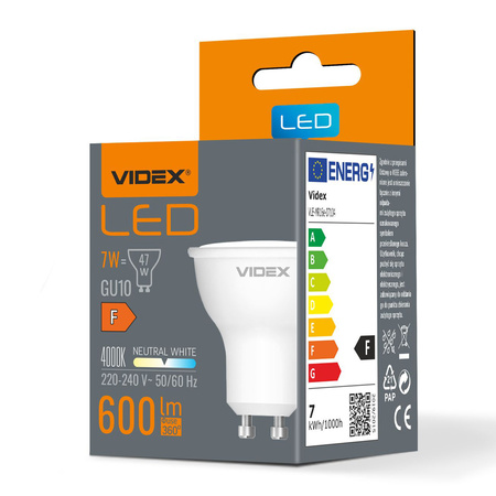 LED Lampen GU10 Reflektor 7W = 47W 600lm 4000K Neutral 120° Videx