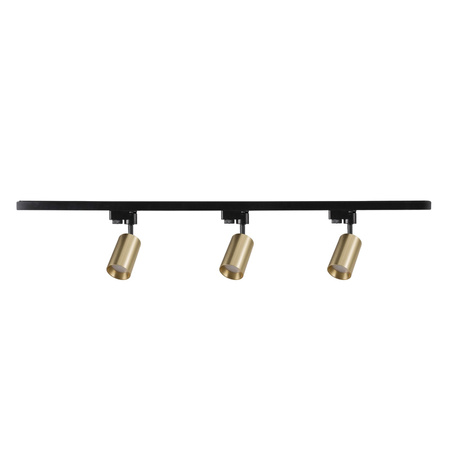 Aluminium 1-Phasen-Reflektorschienen-Kit + 3x GU10 Reflektor Gold MARIBEL Sanico Goldlux