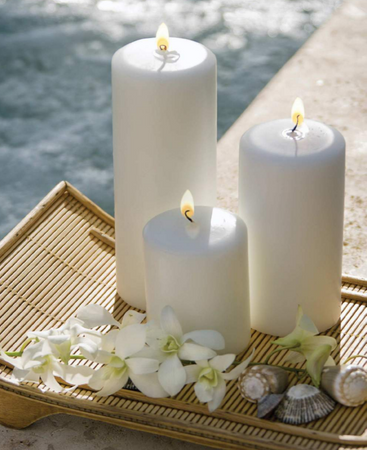 Votiv-Rollerkerzen 6x4cm 4er-Set Weiß