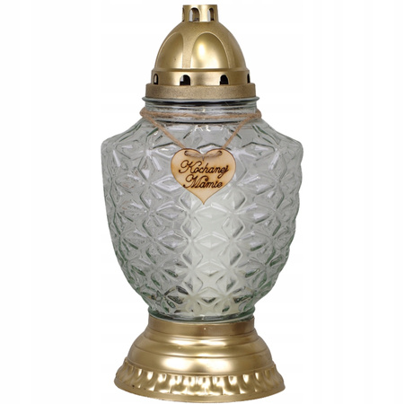 4xGlaskerze für das Grab der geliebten Mutter 52h mit Ganzjahreseinsatz 32cm