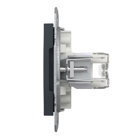 Doppelte Computersteckdose 2x RJ45 Cat. 6 UTP ohne Rahmen Asfora IP20 Anthrazit