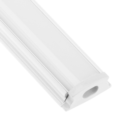 Anodisiertes Aluminium LED-Profil KM24 mit Milchglasabdeckung und Endkappen, 1m Silber LUMILED