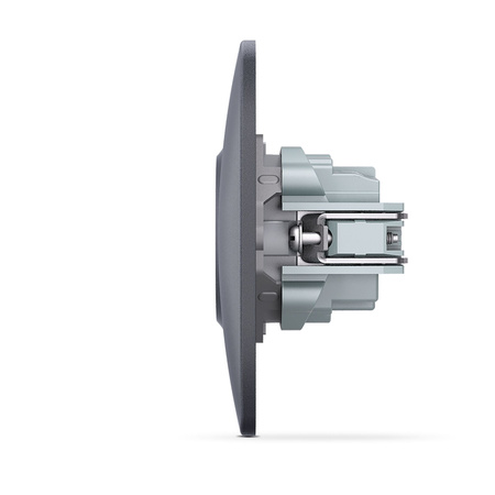 Einzelsteckdose Kontakt 16A Unterputz Schwarz BINERA VIDEX