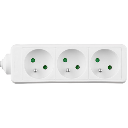 Strom-Verlängerungskabel-Stecker – 3 x Steckdose mit Erdungs-Steckdosenleiste 5 m 3 x 1,5 mm 16 A Weiß
