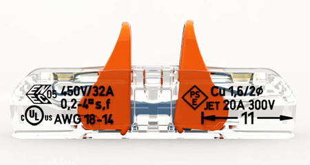 60x Installationsverbinder Schnellverbinder WAGO 221-2411 für KABEL 2x0,2-4mm