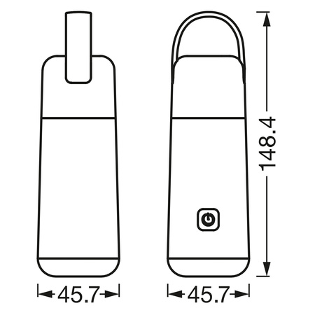 LED-Taschenlampe 0,5 W USB 5 V 3000–4000 K warm-neutral tragbare Powerbank 21 cm NIGHTLUX LATERNE LEDVANCE