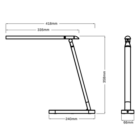 LED Tischlampe 7W 400lm 4000lm Neutral 120° Weiß Silber Dimmbar Madera Sanico Goldlux