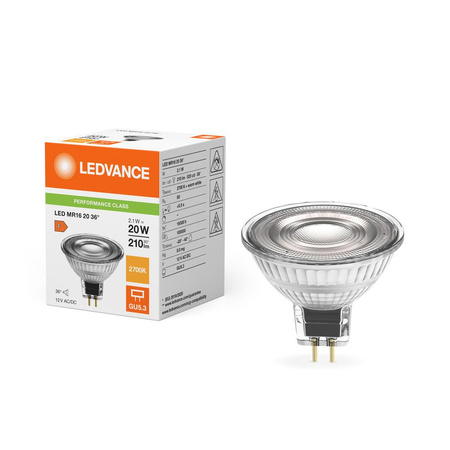 LED-Reflektorlampe GU5.3 MR16 2.1W = 20W 210lm 2700K Warm 36° 12V Ledvance
