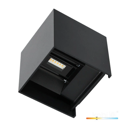 Wandleuchte LED 6W 420lm 3000K Neutral 2x LED IP54 Schwarz Querk Kobi