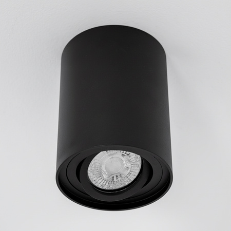 Aufputz HALOGEN Spot Tuba Beweglich AMAT-XL GU10 Rund 125mm SCHWARZ LEUCHTEND