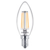 4x LED-Lampe E14 Kerze B35 4.3W = 40W 470lm 2700K Warm 300° FILAMENT Essential Philips