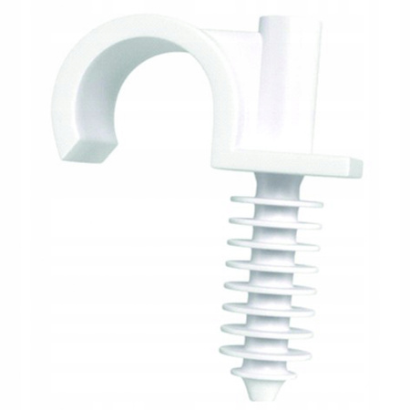 Einzelhaken-Montagehalter RING-22 Weiß 50 Stück ECOLIGHT