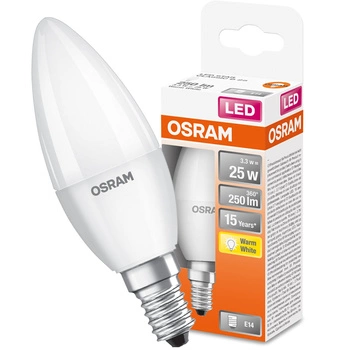 LED Leuchtmittel E14 B35 3,3W = 25W 250lm 2700K Warm 200° OSRAM STAR