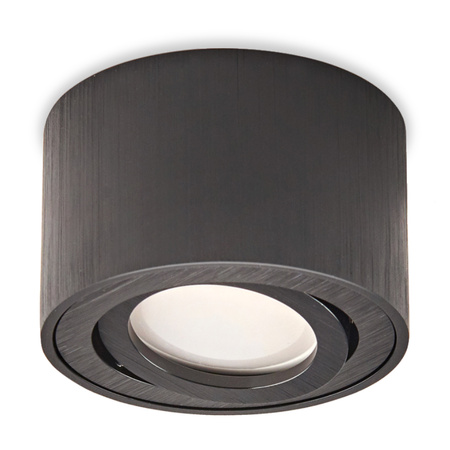 Aufputz-HALOGEN-SPOT 50 mm schwarz rund bewegliche Leuchte OH36S Kobi