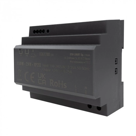 DIN-Schienen-Netzteil für LED-Streifen 150W 24V 6,25A IP20 PREMIUM Ecolight
