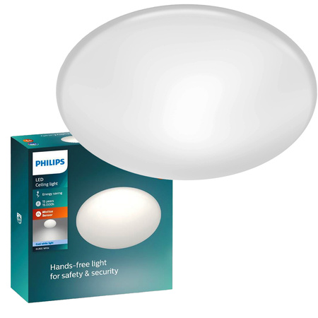 Plafond LED Aufputz SHAN 12W 4000K 26cm Rund mit Bewegungssensor PHILIPS