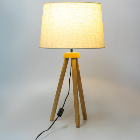 Stehlampe Tischlampe E27, Tripod mit Schirm Beige Höhenverstellbar CLARA LUMILED